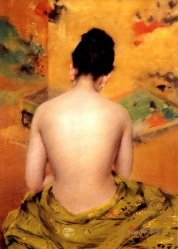 Desnudo Painting - Espalda De Un Desnudo Impresionismo William Merritt Chase
